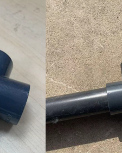 Equal cross 25mm inside PVC dark grey PN16